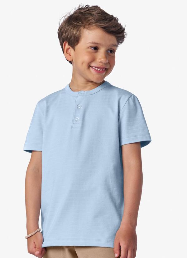 Trick Nick - Camisa Masculina Infantil Peitilho Azul