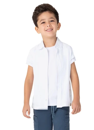 Malwee Kids - Camisa Tradicional Texturizada Branco - MALWEE KIDS