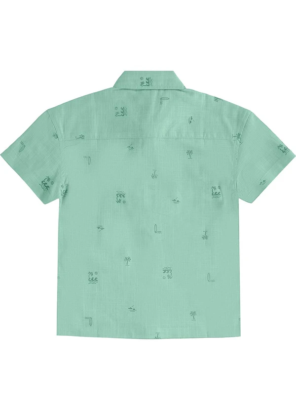 Malwee Kids - Camisa Tradicional Texturizada Litoral Verde Ment 2