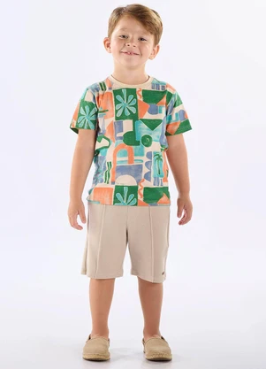 Up Baby - Camiseta Algodão Estampa Abstrata Verde - UP BABY