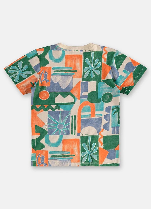 Up Baby - Camiseta Algodão Estampa Abstrata Verde 4