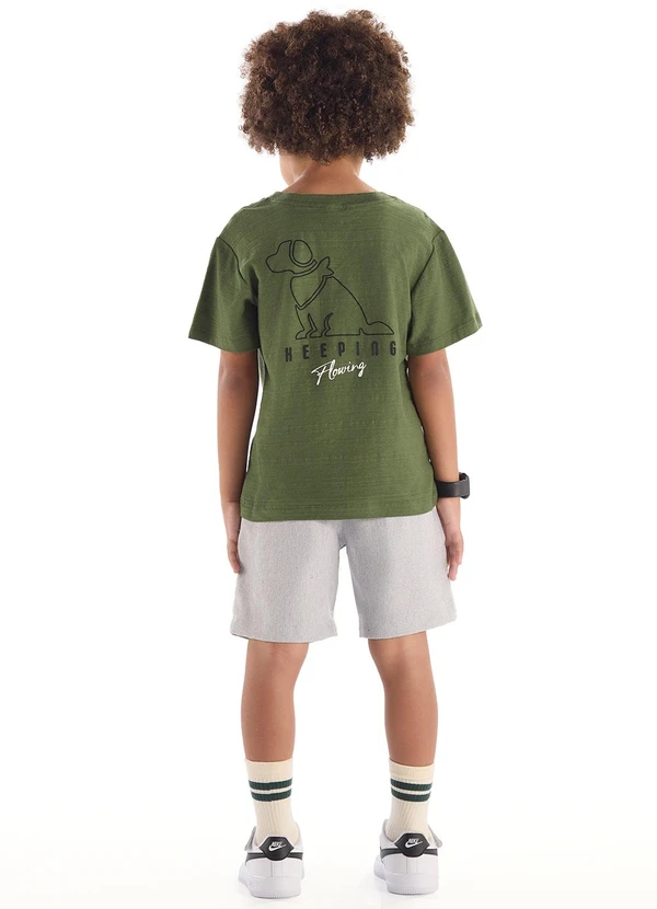 Quimby - Camiseta Algodão Flamê Estampado Quimby Verde 4
