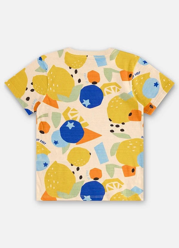 Up Baby - Camiseta Algodão Infantil Bege 4