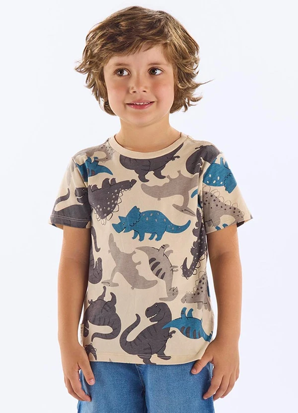 Up Baby - Camiseta Algodão Infantil Bege