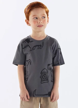 Up Baby - Camiseta Algodão Infantil Cinza - UP BABY