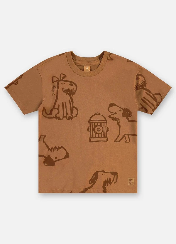 Up Baby - Camiseta Algodão Infantil Marrom 3