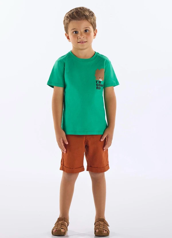 Up Baby - Camiseta Algodão Infantil Verde 3