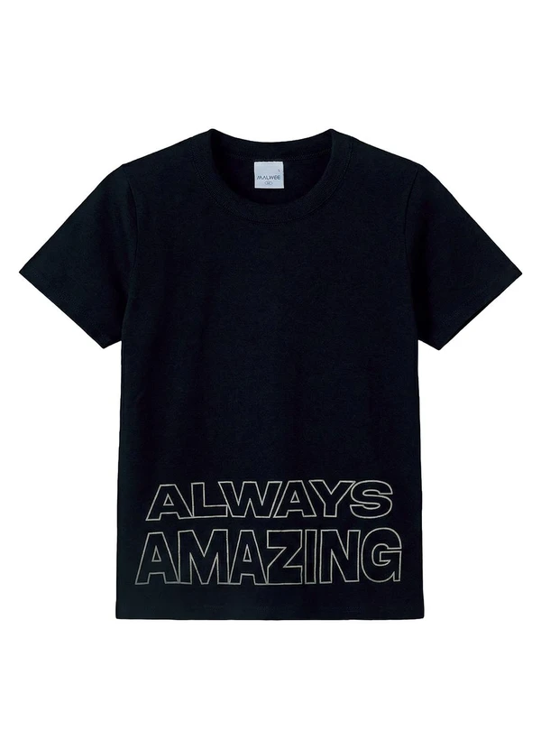 Malwee Kids - Camiseta Always Amazing Preto
