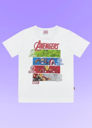 Fakini Kids - Camiseta Avengers Branco - FAKINI KIDS