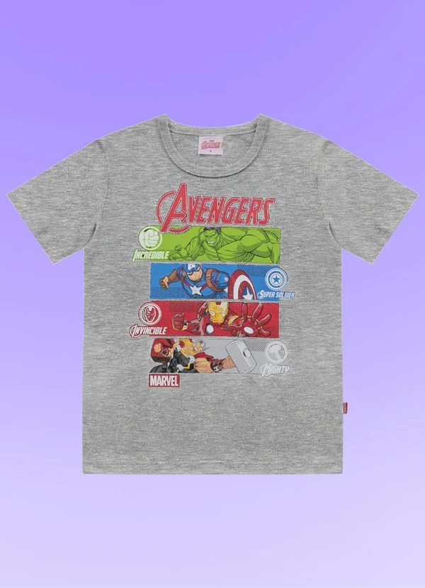 Fakini Kids - Camiseta Avengers Cinza