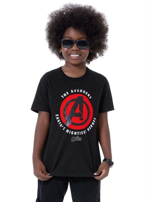 Fakini Kids - Camiseta Avengers Preto