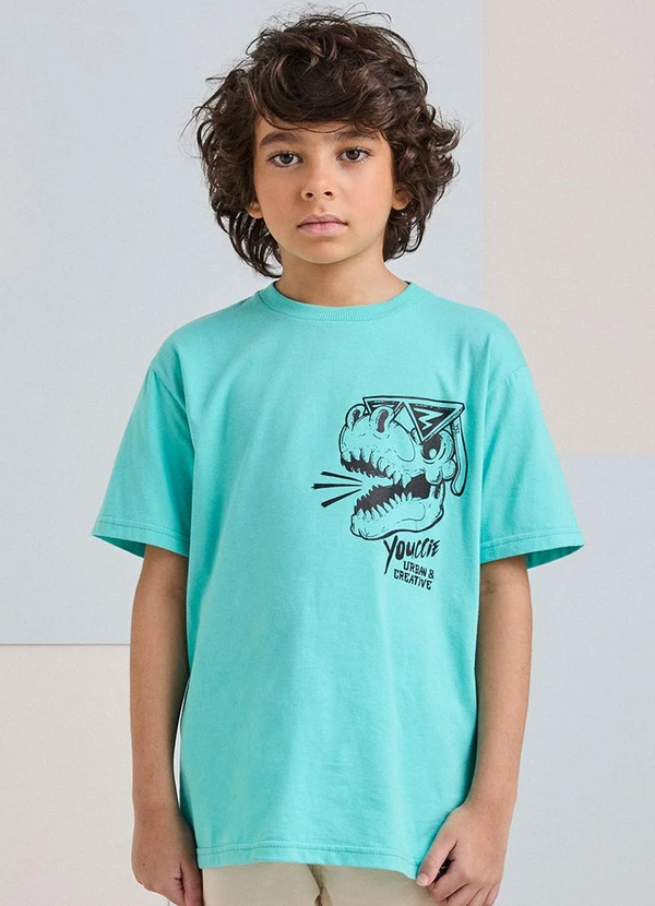 Youccie - Camiseta Azul Acqua do Dino Azul