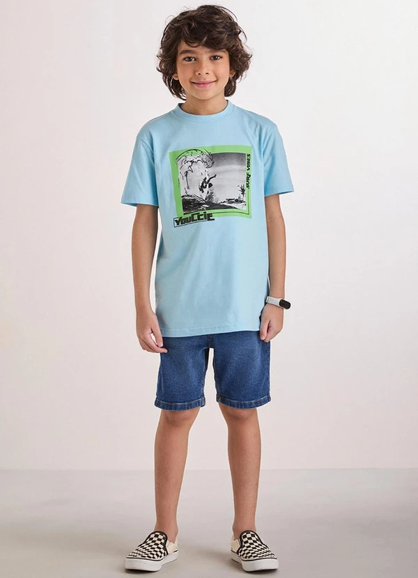 Youccie - Camiseta Azul com Estampa de Surf Azul 3