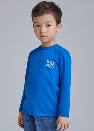 Youccie - Camiseta Azul com Estampa Lettering Azul - YOUCCIE