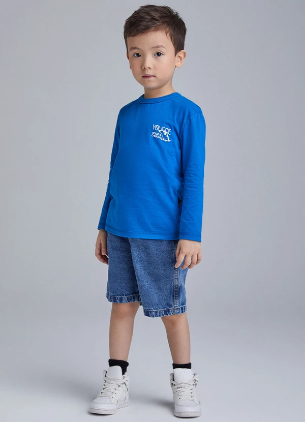 Youccie - Camiseta Azul com Estampa Lettering Azul 3