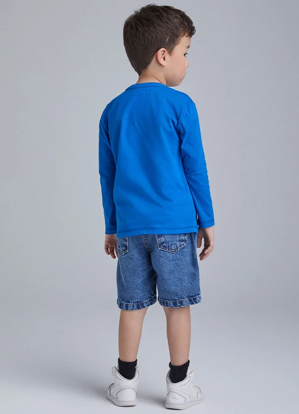 Youccie - Camiseta Azul com Estampa Lettering Azul 4