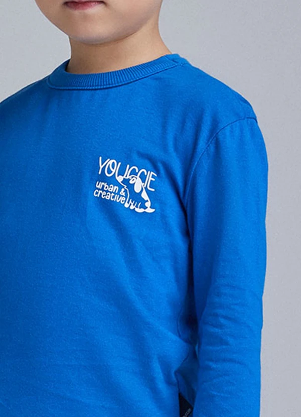 Youccie - Camiseta Azul com Estampa Lettering Azul 5