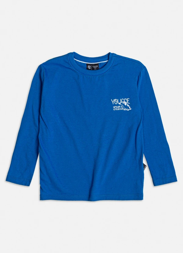 Youccie - Camiseta Azul com Estampa Lettering Azul 6