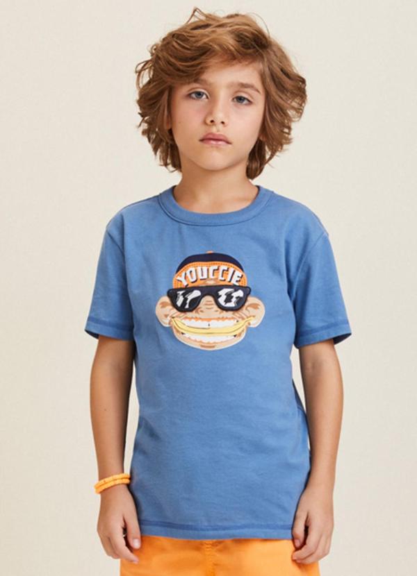 Youccie - Camiseta Azul de Macaco Azul