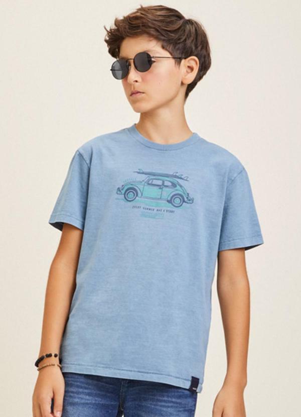 Youccie - Camiseta Azul Estampada Azul