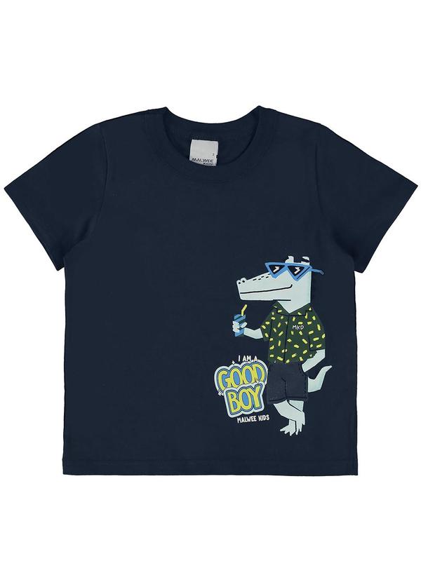 Malwee Kids - Camiseta Azul Marinho Jacaré Menino