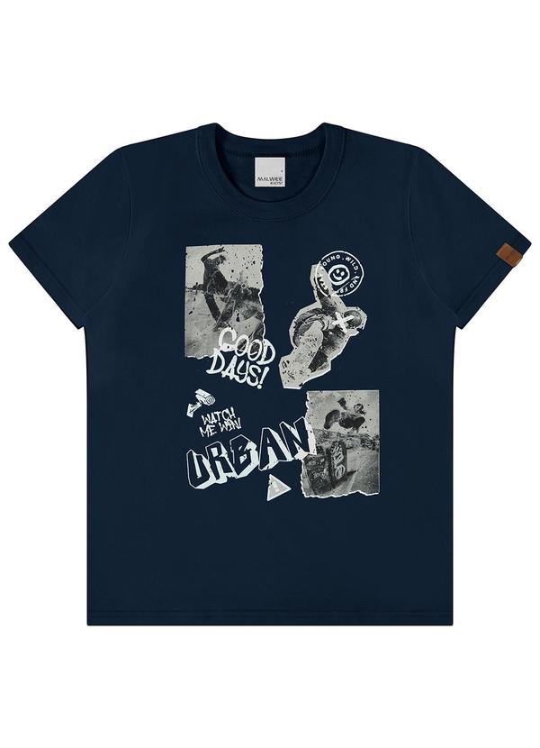 Malwee Kids - Camiseta Azul Marinho Tradicional Urban Menino
