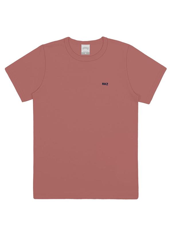 Alakazoo - Camiseta Básica Bordado Malha Penteada Rosa