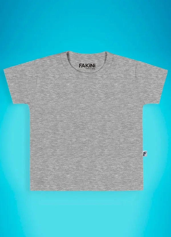 Fakini Kids - Camiseta Básica Cinza