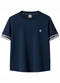 Carinhoso - Camiseta Básica com Bordado em Malha Azul - variação: Azul
