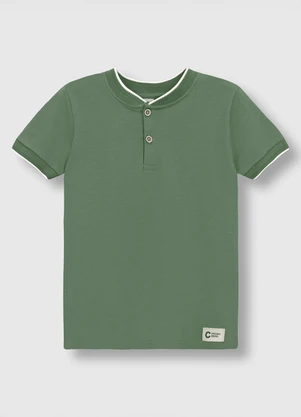Carinhoso - Camiseta Básica em Piquet Verde - CARINHOSO