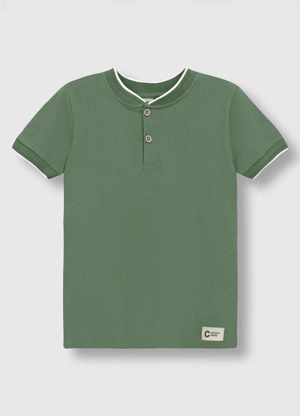Carinhoso - Camiseta Básica em Piquet Verde