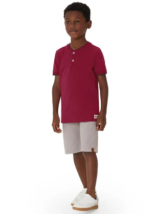 Carinhoso - Camiseta Básica em Piquet Vermelho - CARINHOSO