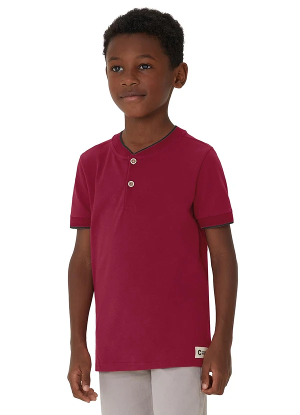 Carinhoso - Camiseta Básica em Piquet Vermelho