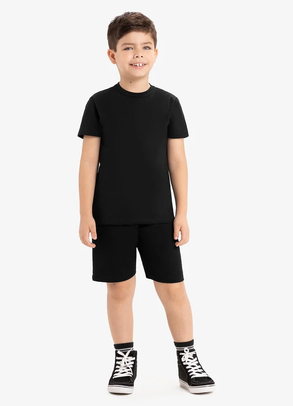 Rovi Kids - Camiseta Básica Infantil MeninoPreto