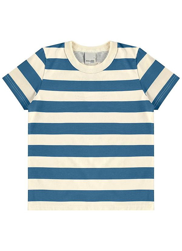 Malwee Kids - Camiseta Básica Listrada Azul