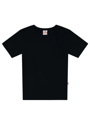 Brandili - Camiseta Básica Menino em Malha Preto - BRANDILI