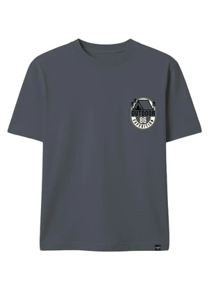 Malwee Kids - Camiseta Básica Outdoor Expedition Cinza Grafite - MALWEE KIDS