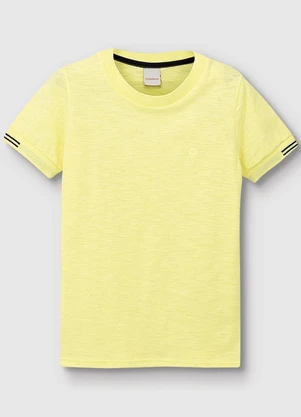 Carinhoso - Camiseta Básica Rajada Menino Amarelo - CARINHOSO