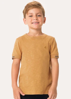 Carinhoso - Camiseta Básica Rajada Menino Caramelo - CARINHOSO