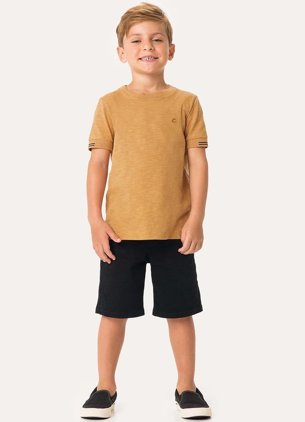 Carinhoso - Camiseta Básica Rajada Menino Caramelo 2