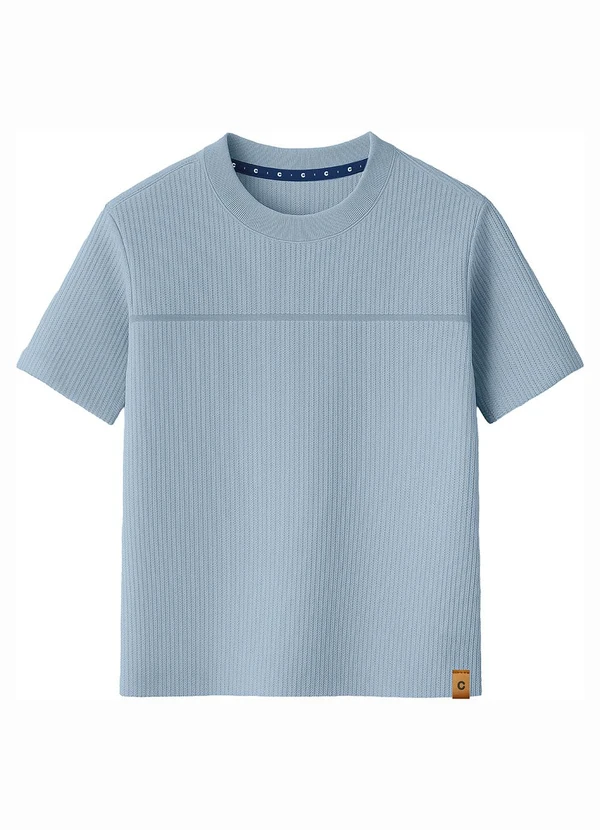 Carinhoso - Camiseta Básica Texturizada Azul Claro
