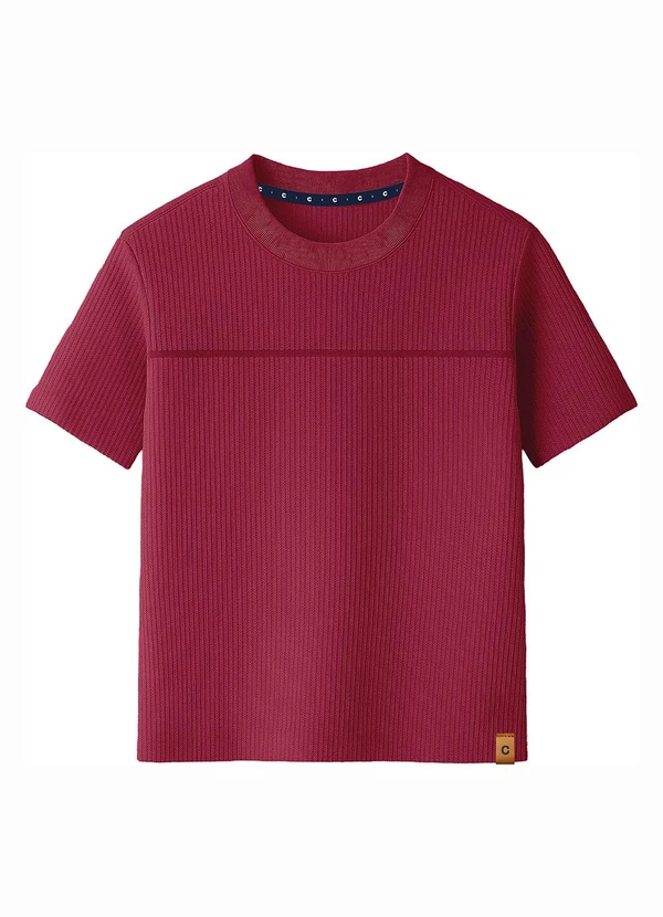 Carinhoso - Camiseta Básica Texturizada Bordô