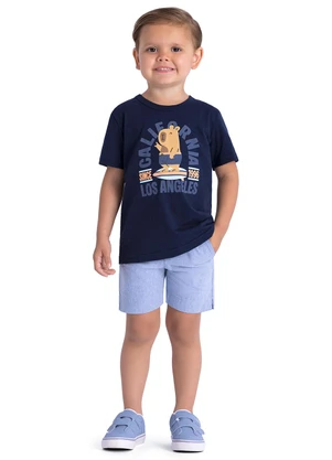 Ddk - Camiseta Bebê California Los Angeles  Azul  - DDK