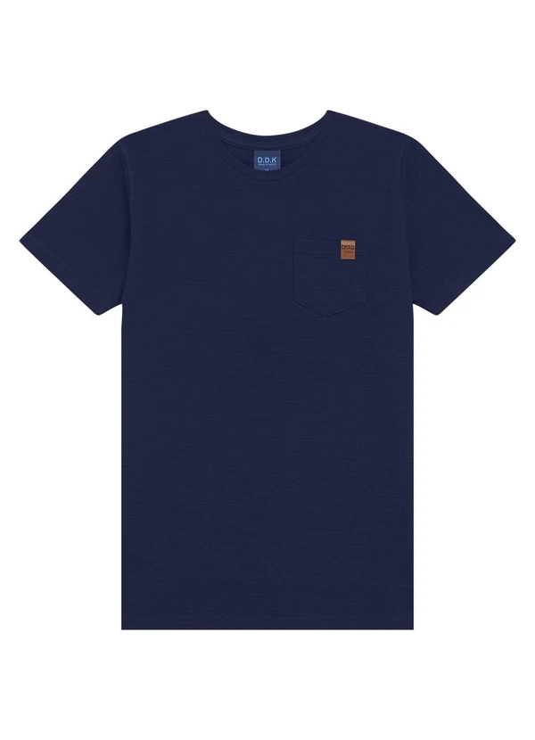 Ddk - Camiseta Bebê com Bolso e Etiqueta Azul
