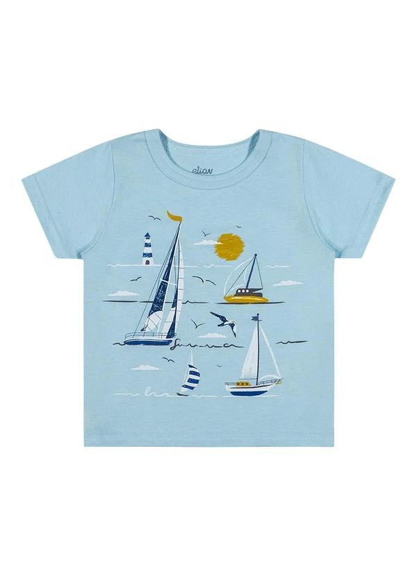 Elian - Camiseta Bebê Menino Barquinhos Azul 3