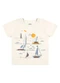 Elian - Camiseta Bebê Menino Barquinhos Azul - variação: Bege