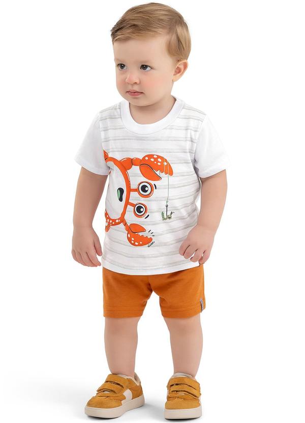 Elian - Camiseta Bebê Menino Caranguejo Elian Branco 2