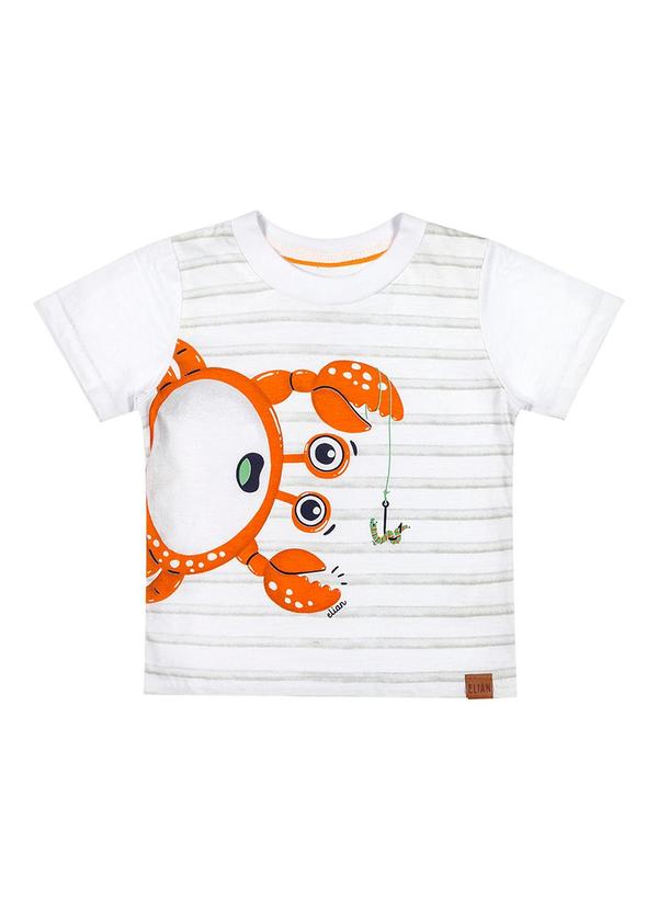 Elian - Camiseta Bebê Menino Caranguejo Elian Branco 3