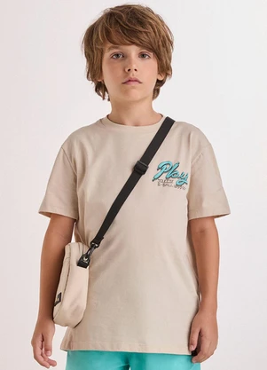 Youccie - Camiseta Bege Básica Estampada Cru - YOUCCIE