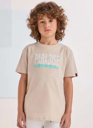 Youccie - Camiseta Bege com Estampa Paradaise Cru - YOUCCIE